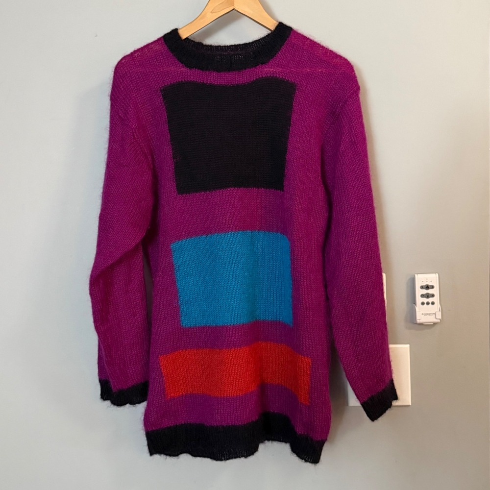 Vintage Clifford & Wills Mohair Blend‎ Color Block Sweater Medium Purple